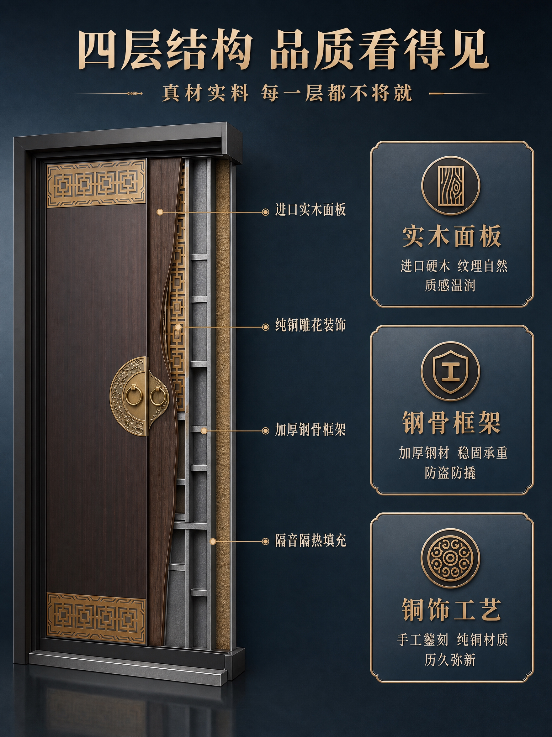 [商品] 使用【图1】新中式铜艺别墅双开门；保留门体外貌，同时… - 图片创意预览
