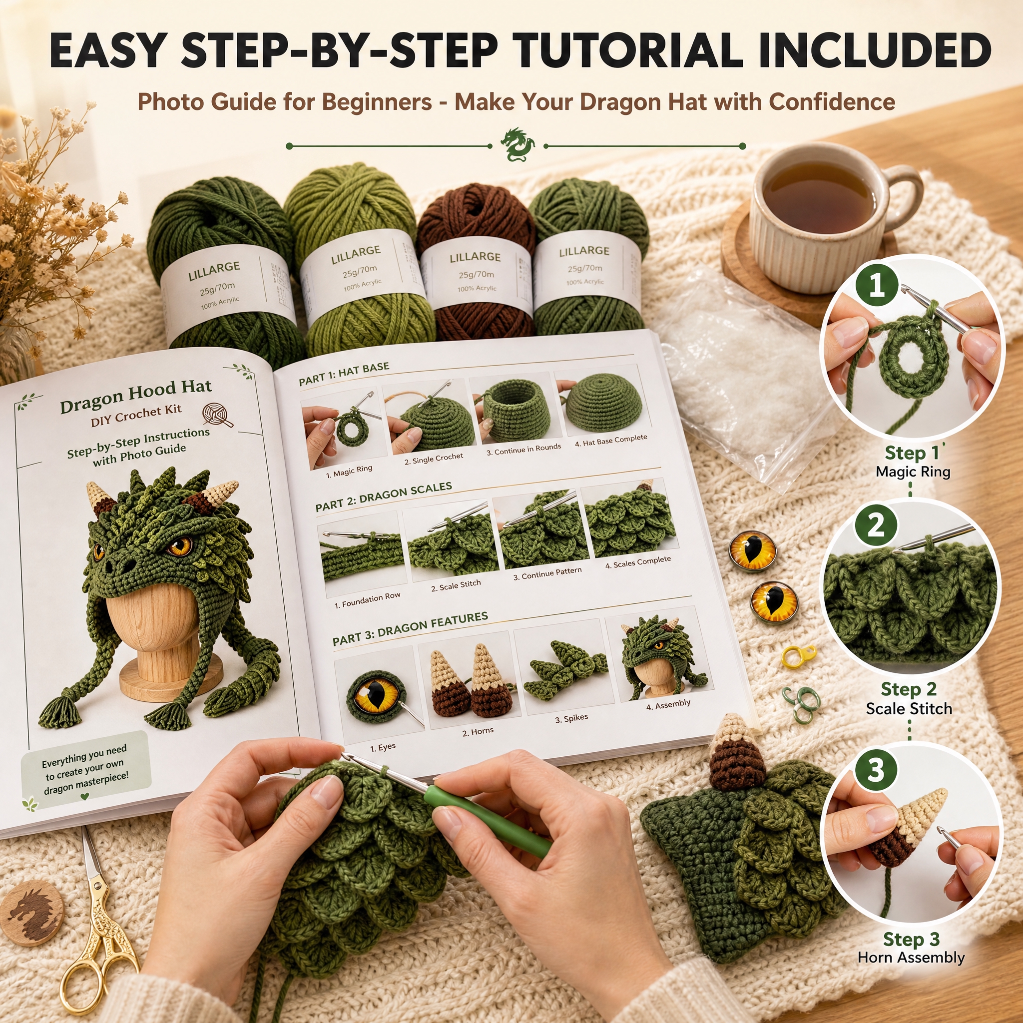 [主图-5 龙款DIY材料包] 主题：Easy Step-by… - 图片创意预览