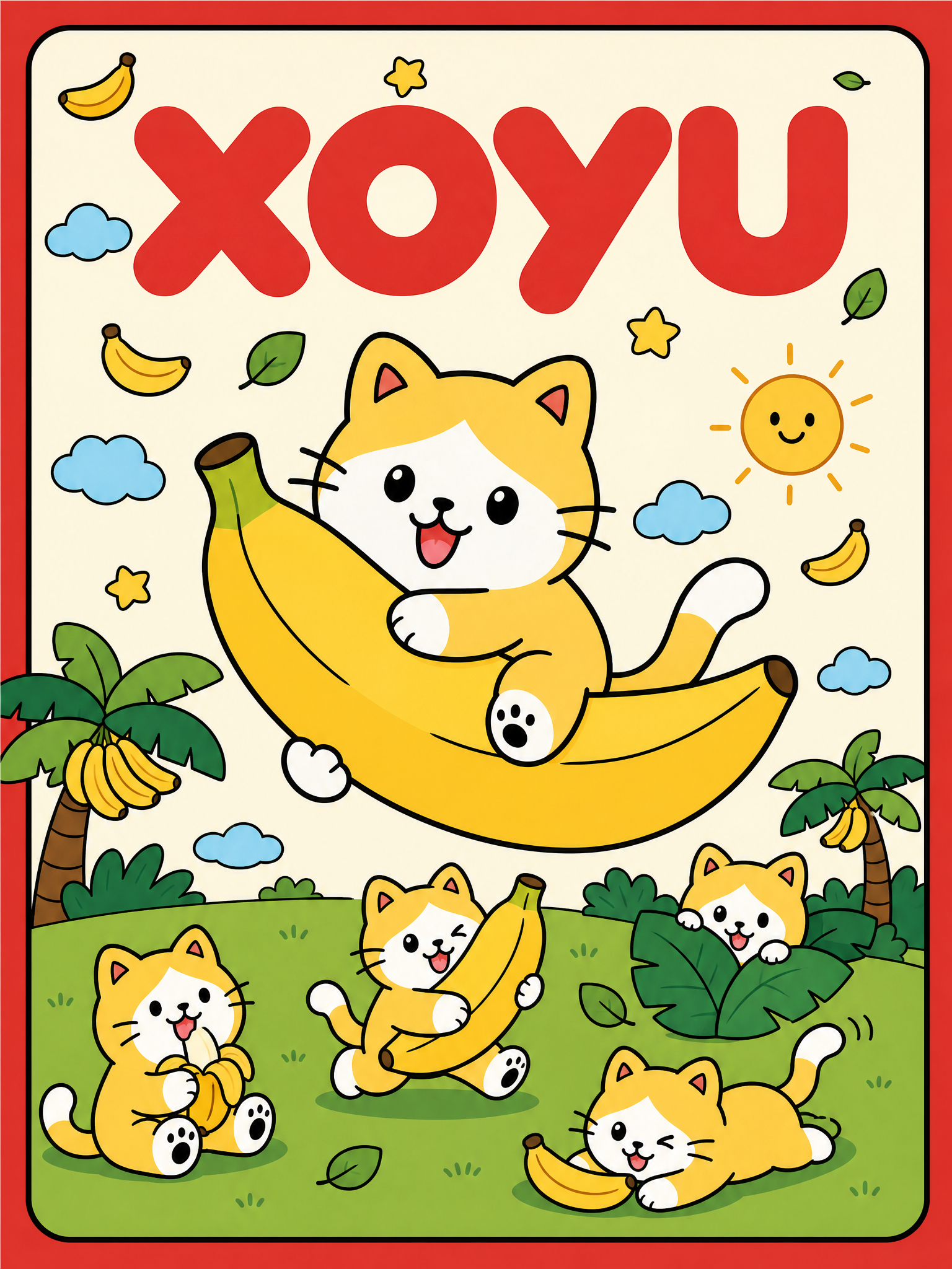 竖版复古电影海报风格的品牌IP海报，2D扁平童趣涂鸦插画，粗黑… - 图片创意预览