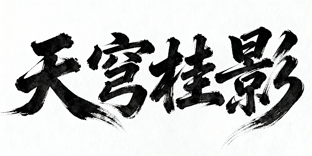 生成天穹桂影四个字的书法艺术字