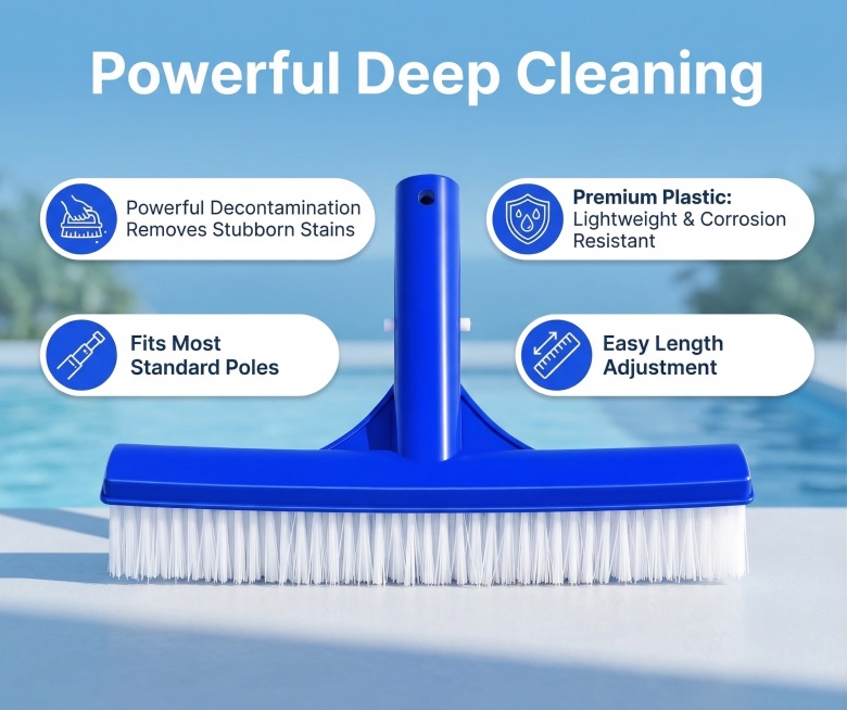 核心卖点展示图：产品居中放置，突出清洁力卖点，主标题为 "Powerful Deep Cleaning",周围环绕四个卖点胶囊标签，分别是"Powerful Decontamination Remov预览效果