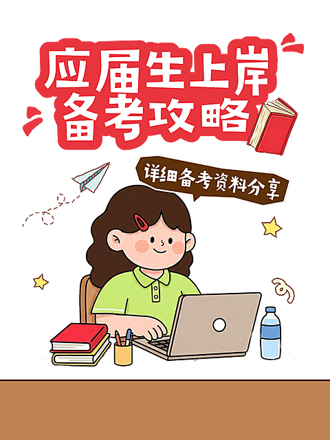 教育培训应届生考试上岸攻略宣传小红书封面
