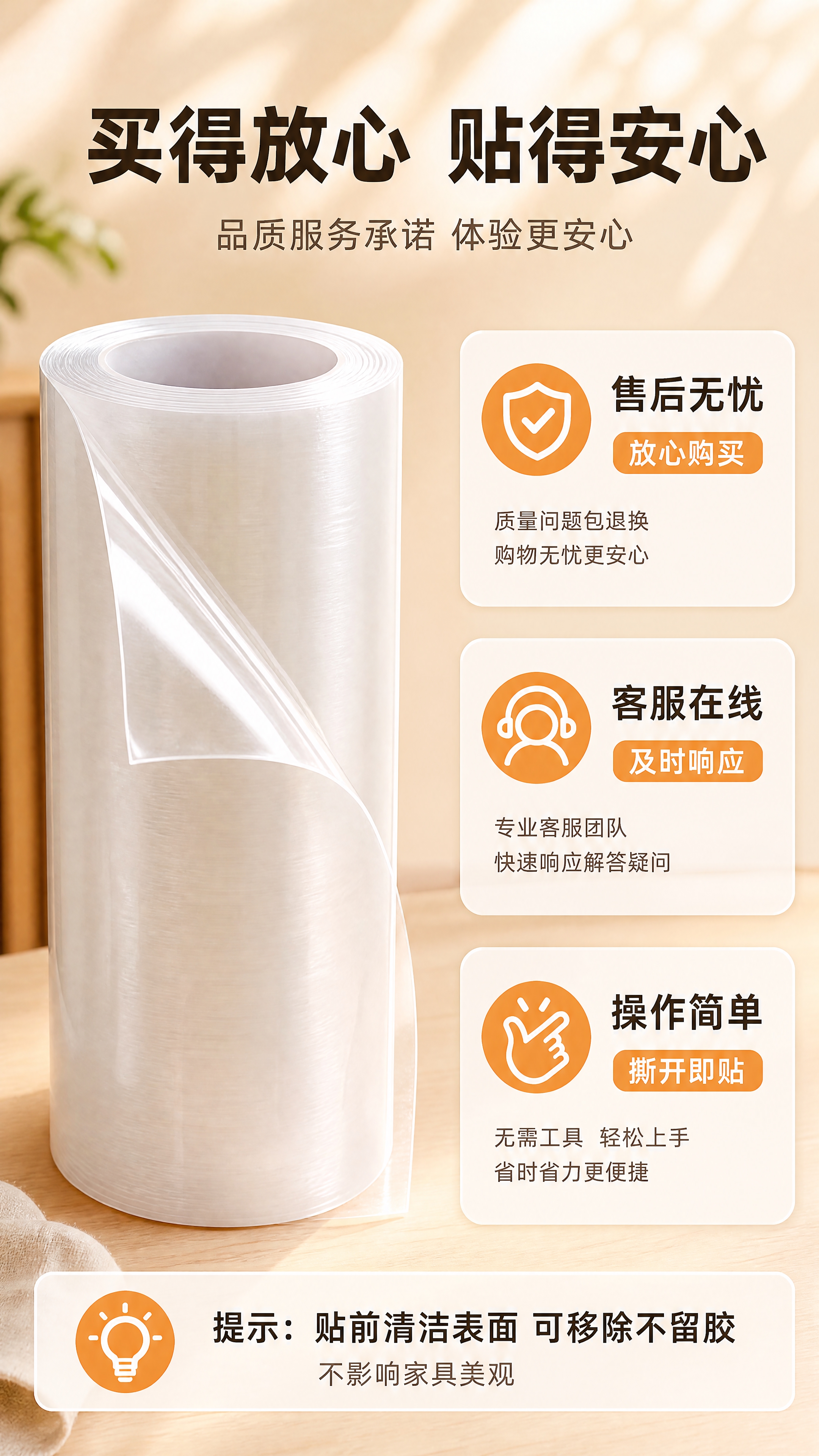 [商品] 使用【图2】PVC保护膜整卷主体，保留半透明白色卷装… - 图片创意预览