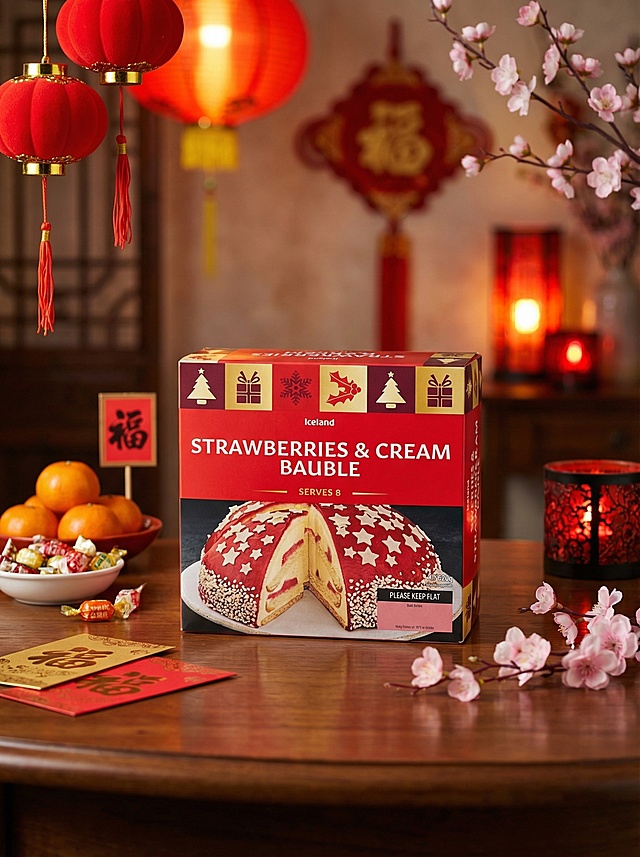 给图1产品生成一张春节氛围的写实风格场景，产品合理放入，处于图片中部，背景虚化，突出产品，不出现人物，图片比例3:4，