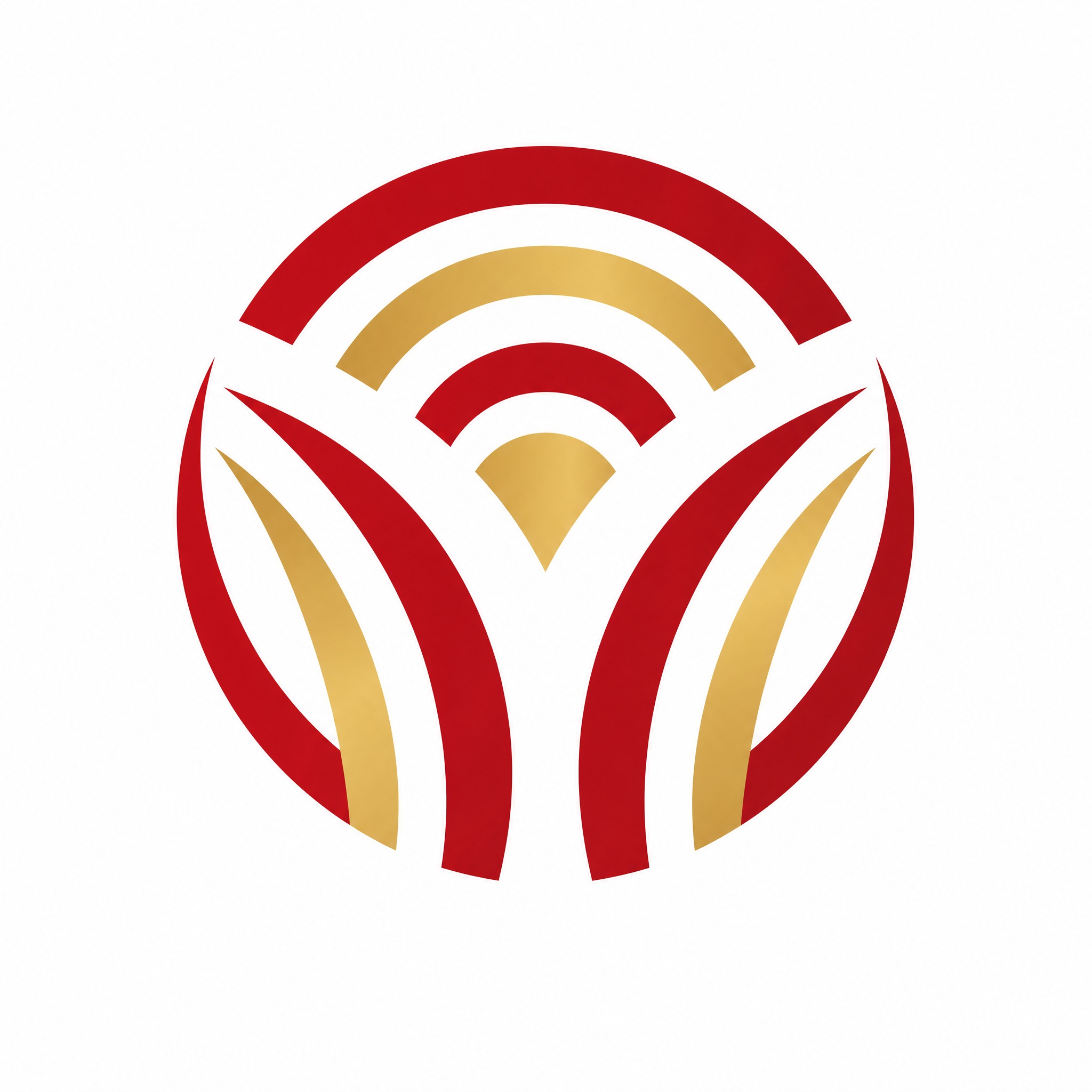 商会联盟Logo设计，同心圆汇聚概念，多个弧形线条从中心向外扩… - 图片创意预览