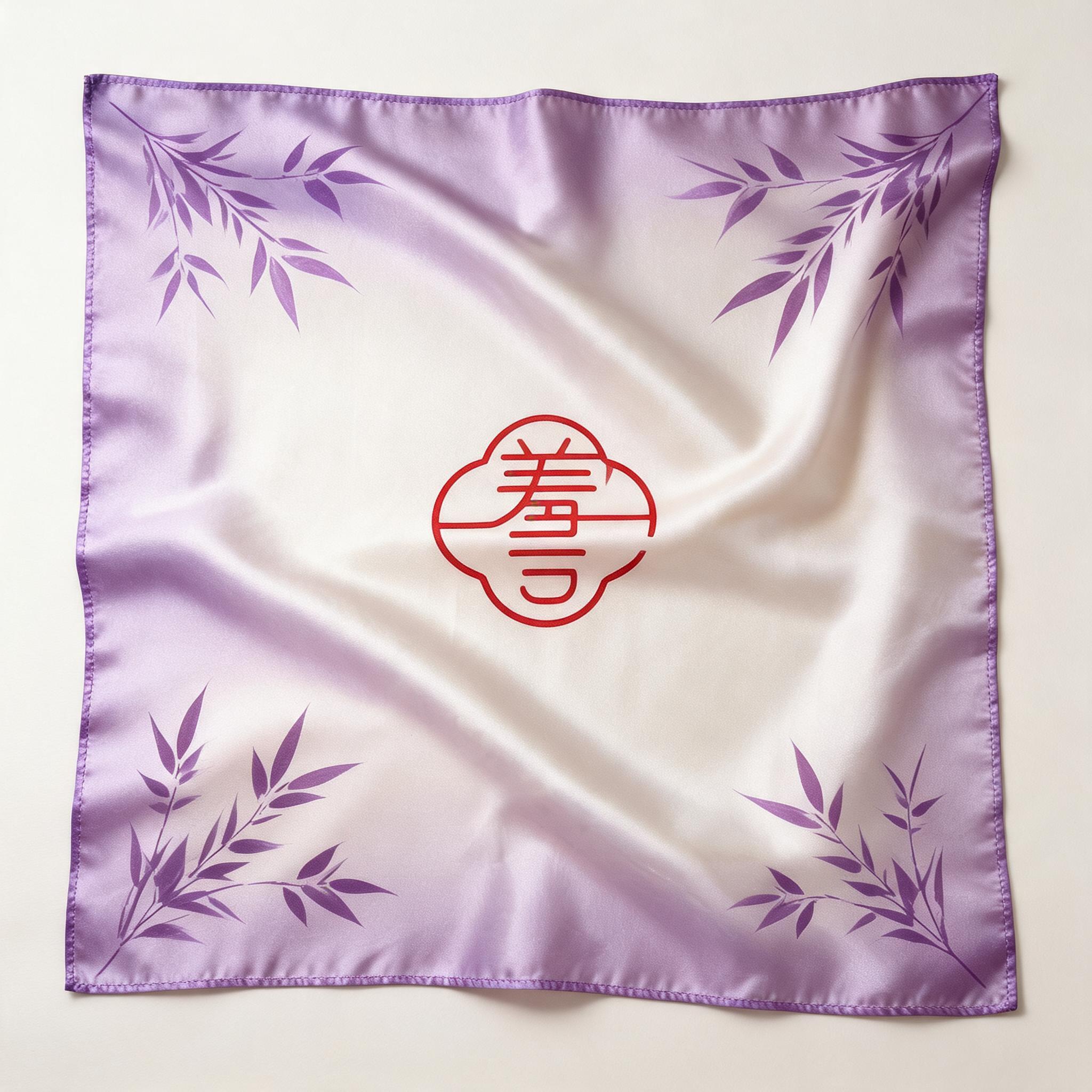 高端女性正方形丝巾方巾设计图，可挂在包包上的小方巾，正面平铺展… - 图片创意预览