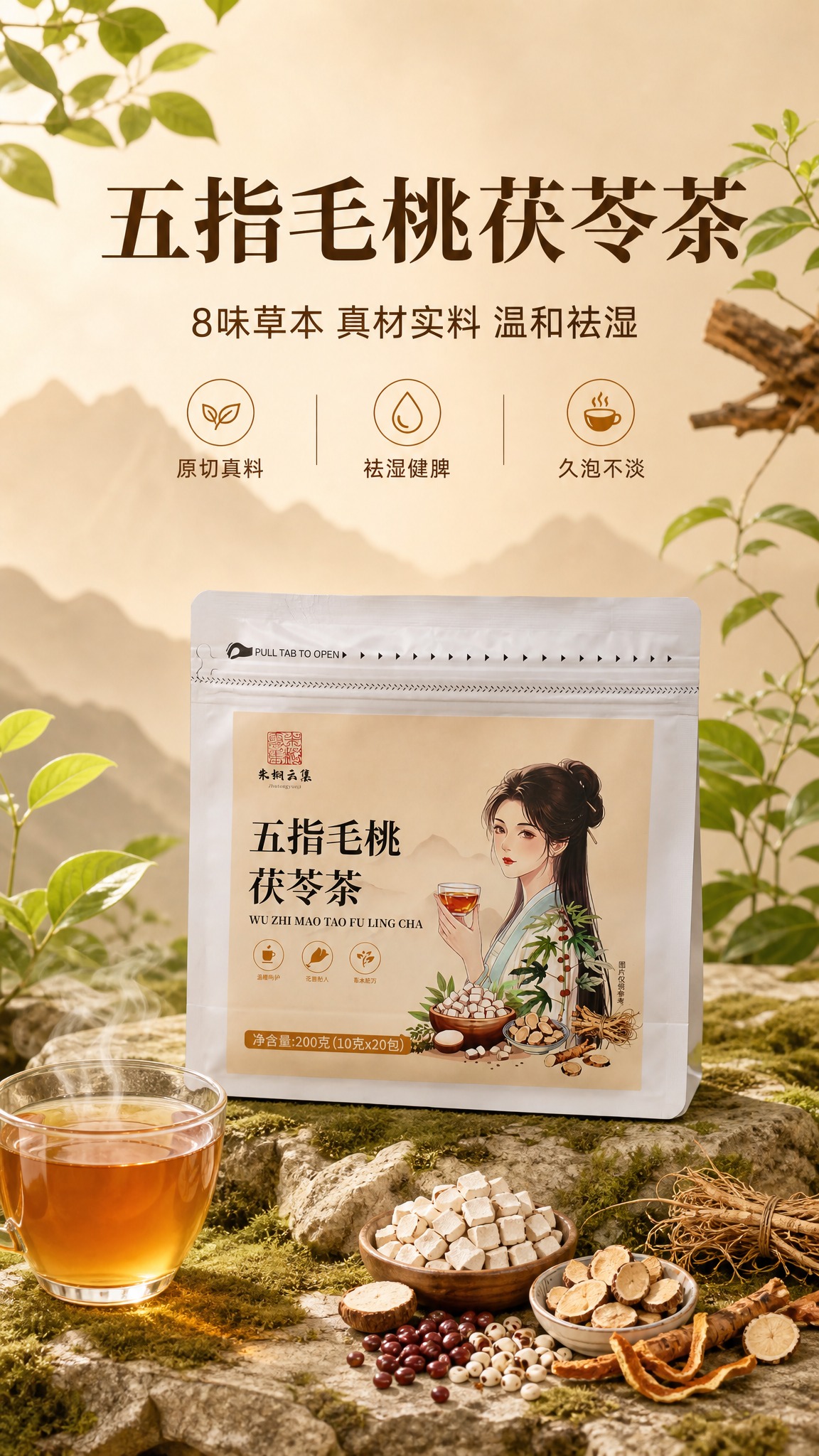 [详情页-第1张 首屏海报] [商品] 使用【图1】朱桐云集五… - 图片创意预览