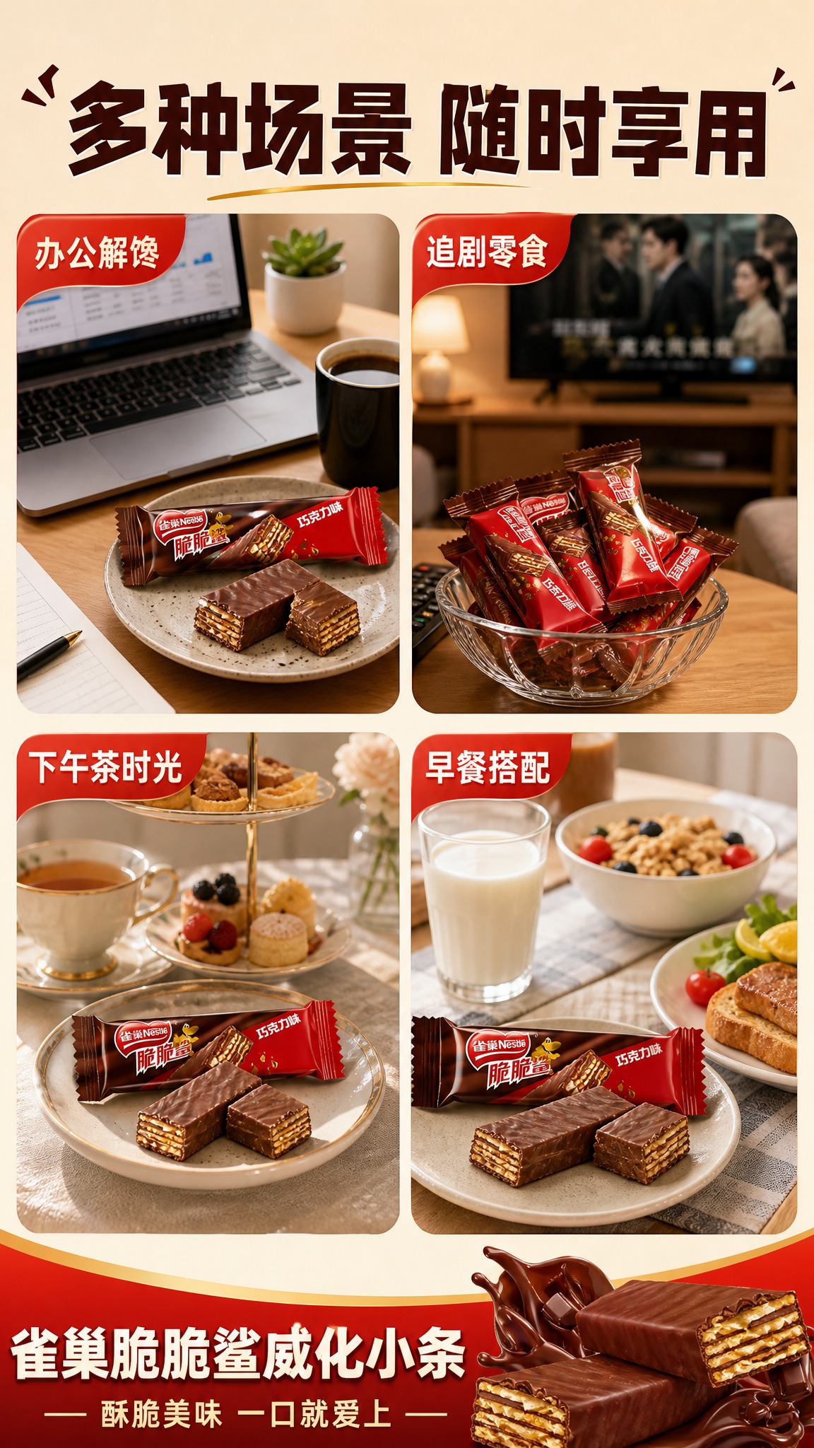 [第4张 场景种草] [商品] 雀巢脆脆鲨威化小条；保留包装细… - 图片创意预览