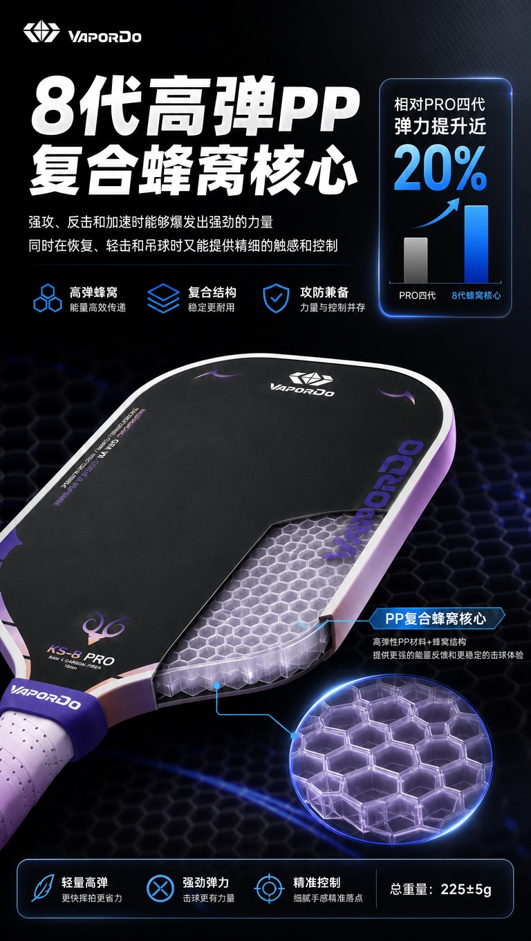 [商品] 使用【图3】紫色款VAPORDO神兽系列匹克球拍，保… - 图片创意预览
