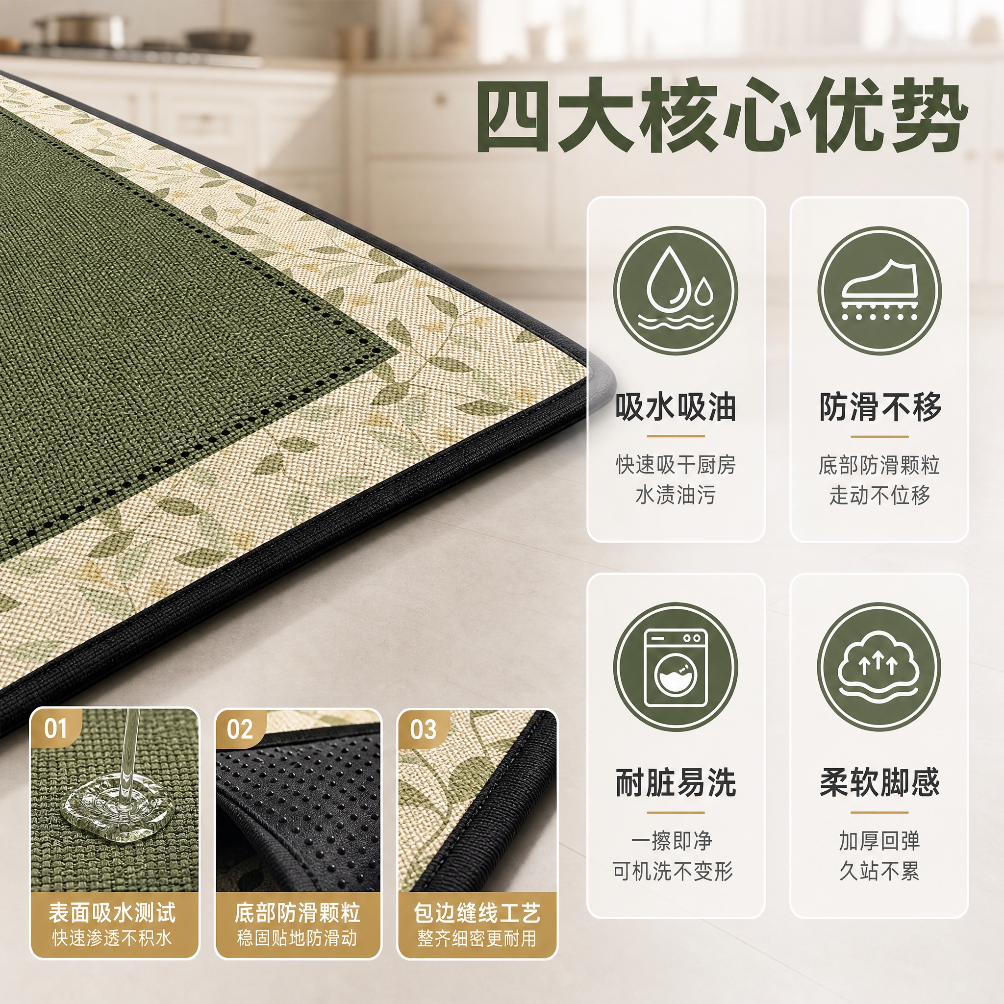 [主图-2] 材质细节与四大卖点信息图 卖点展示 [统一基调]… - 图片创意预览