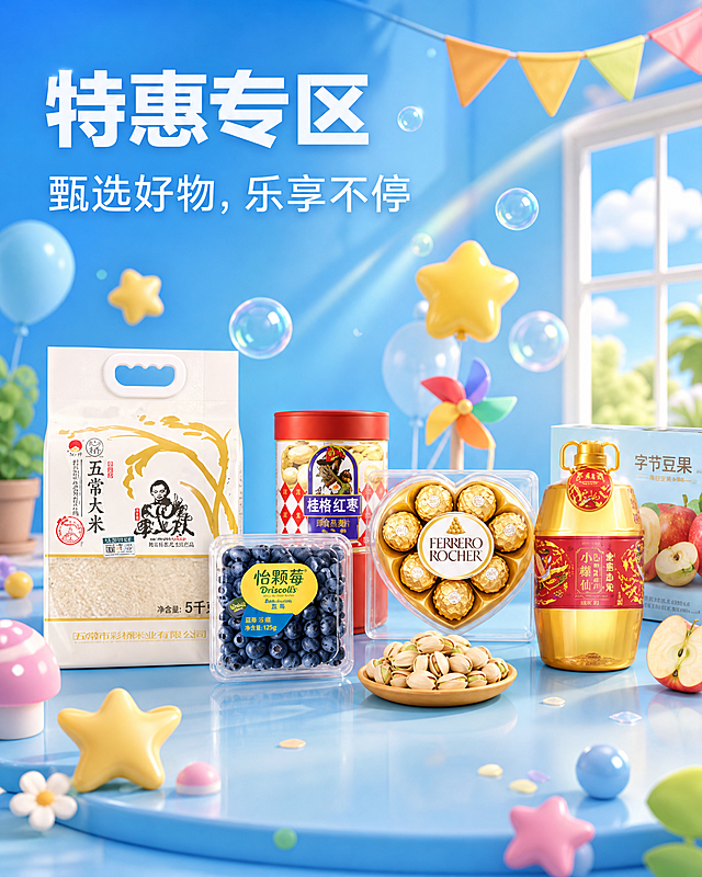 将这张红色特惠专区图片，修改风格使其和参考蓝色图片适配，保持所有文案内容不变，生成尺寸修改为宽度315像素，高度360像素