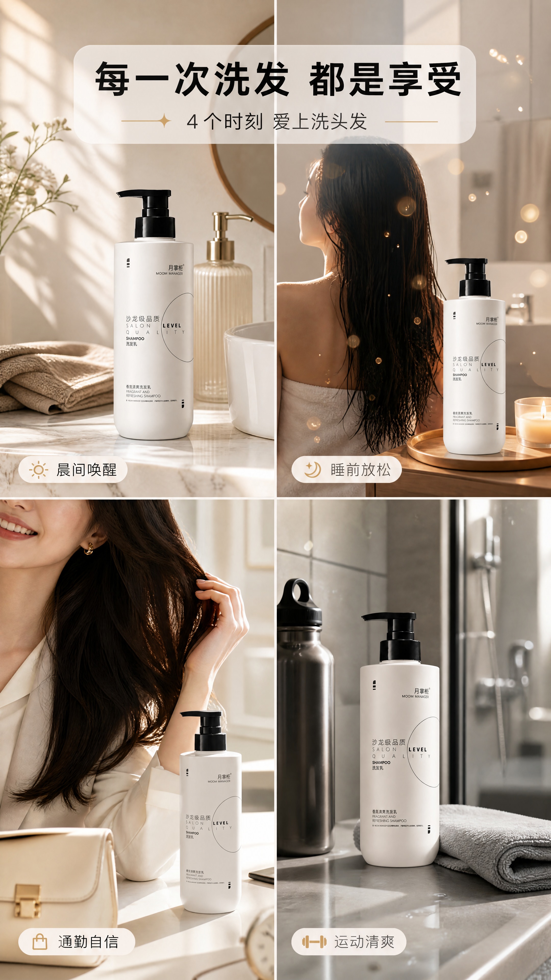 [商品] 使用【图1】月掌柜香氛清爽洗发乳；保留白色圆柱瓶身、… - 图片创意预览