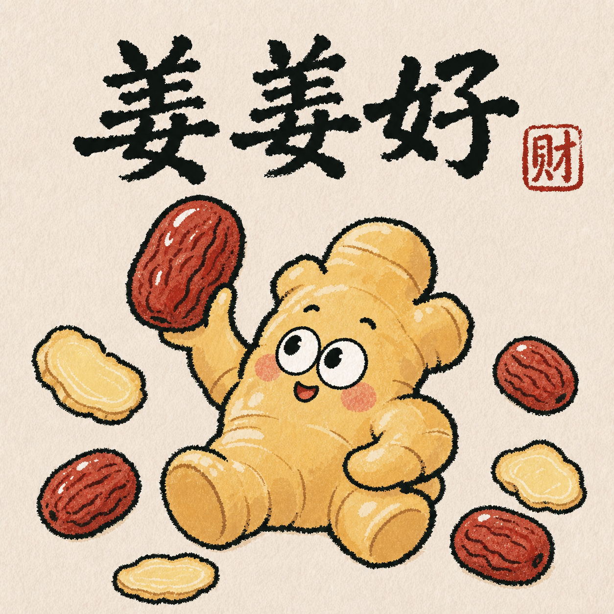 参考图中的蜡笔涂鸦插画风格，米黄色纸张质感背景，画面主体是一只… - 图片创意预览