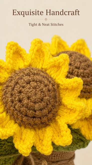 [第3屏] 细节特写 - Handmade Crochet Texture Details. 本屏使用【图1】作为产品主体，放大展示钩织细节
[氛围/风格] 微距质感，真实手工肌理展示，自然柔和氛围，预览效果