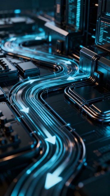 Crypto data flow architecture background, structured data pipelines, directional flow lines, modular预览效果