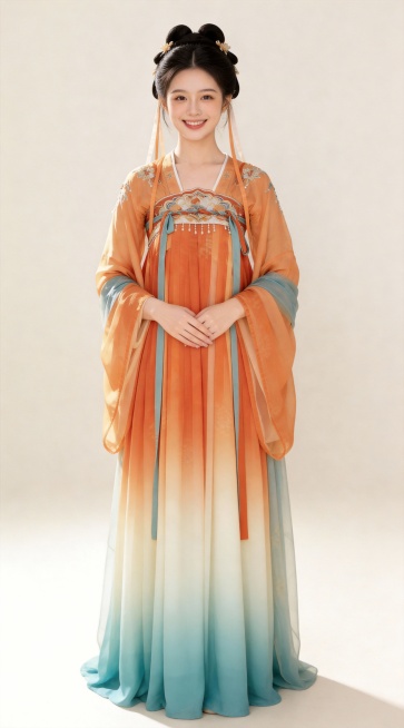 把参考图中人物扩展至全身完整展现，其他保持不变预览效果