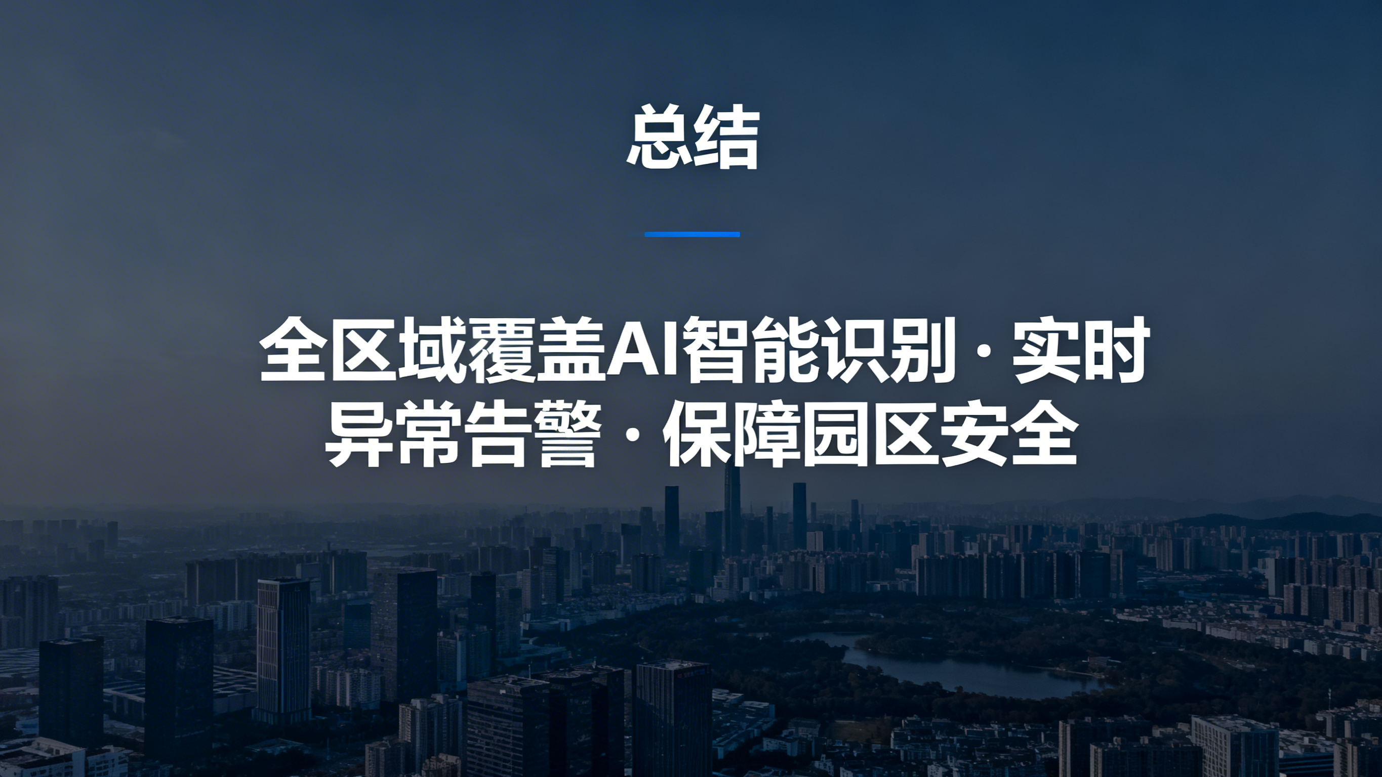 生成PPT总结页，标题为'总结'，正文内容为'全区域覆盖 AI… - 图片创意预览