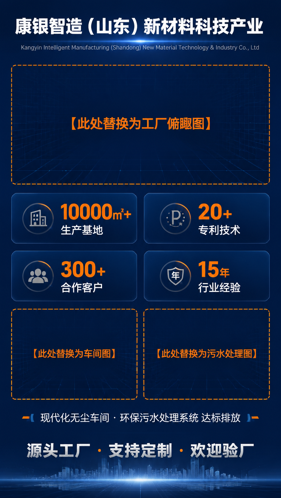 工业科技风B端电商详情页工厂实力页，9:16竖版，4K。深空蓝… - 图片创意预览