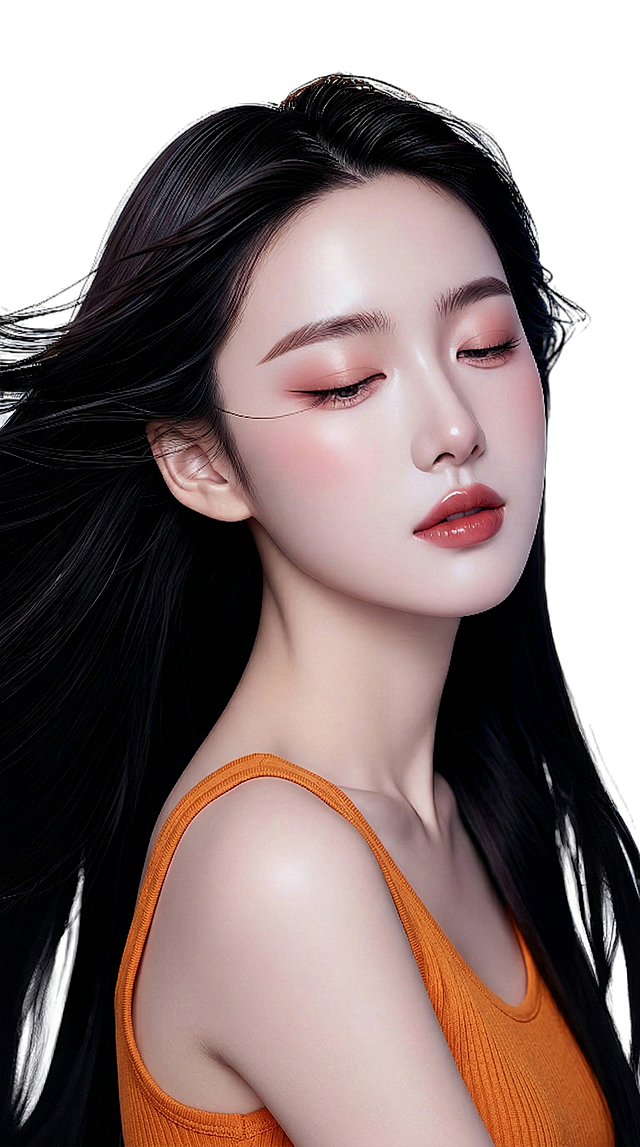 抠图、退底，衣服改成橙色。