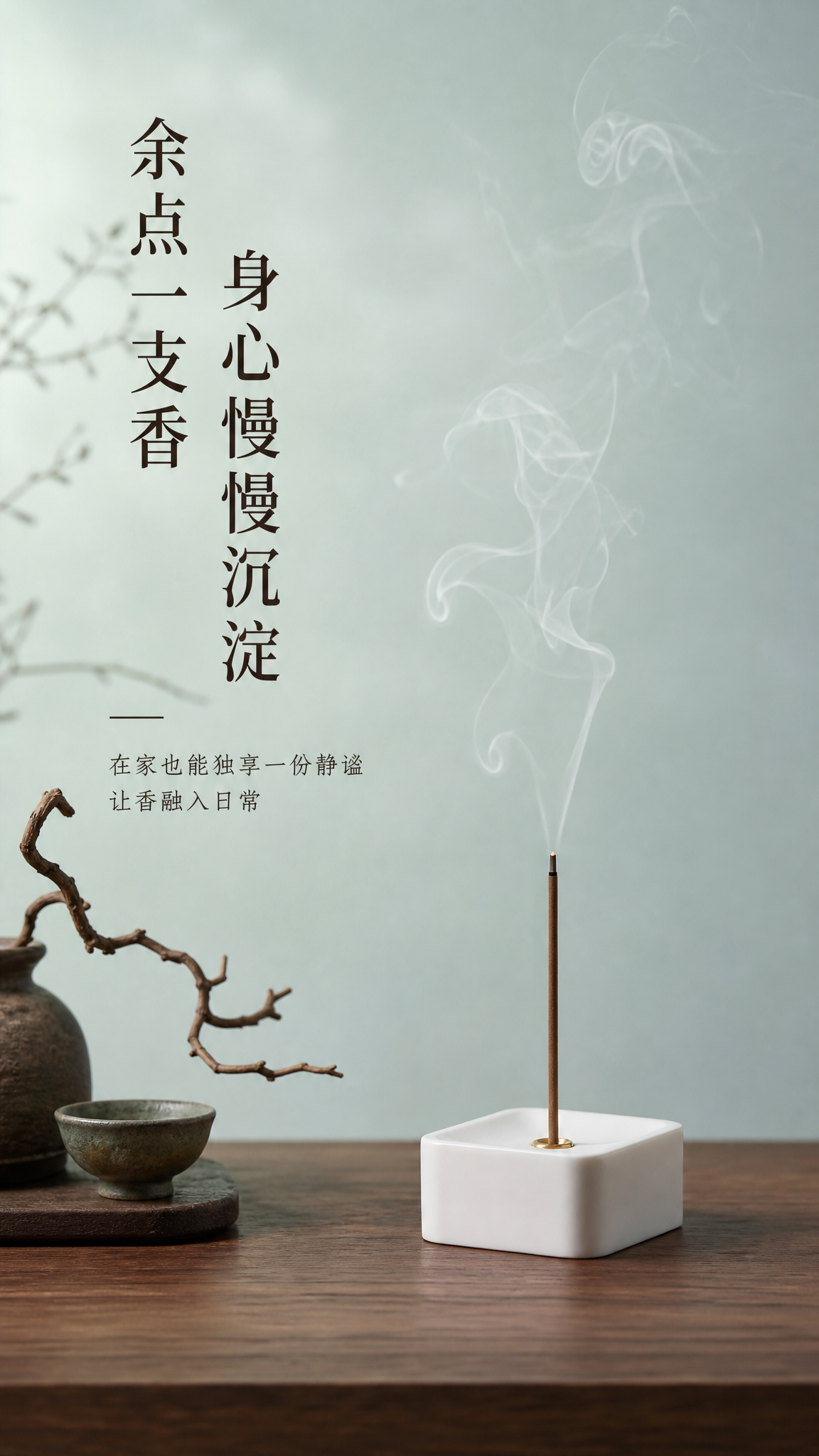 [第9张] 使用瞬间页-点香袅袅青烟治愈时刻。本张使用【图5】… - 图片创意预览