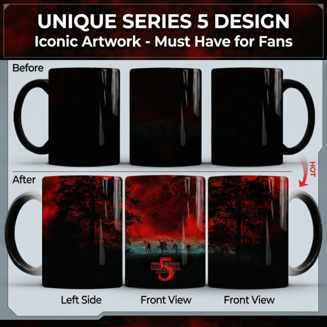 7. 详情图7：垫图输入图，产品保持原图外观不变，主题展示Unique Stranger Design，暗黑神秘风格背景，产品居中展示完整图案，切片效果背景，突出独特的主题设计。文字版式：大标题 "U预览效果