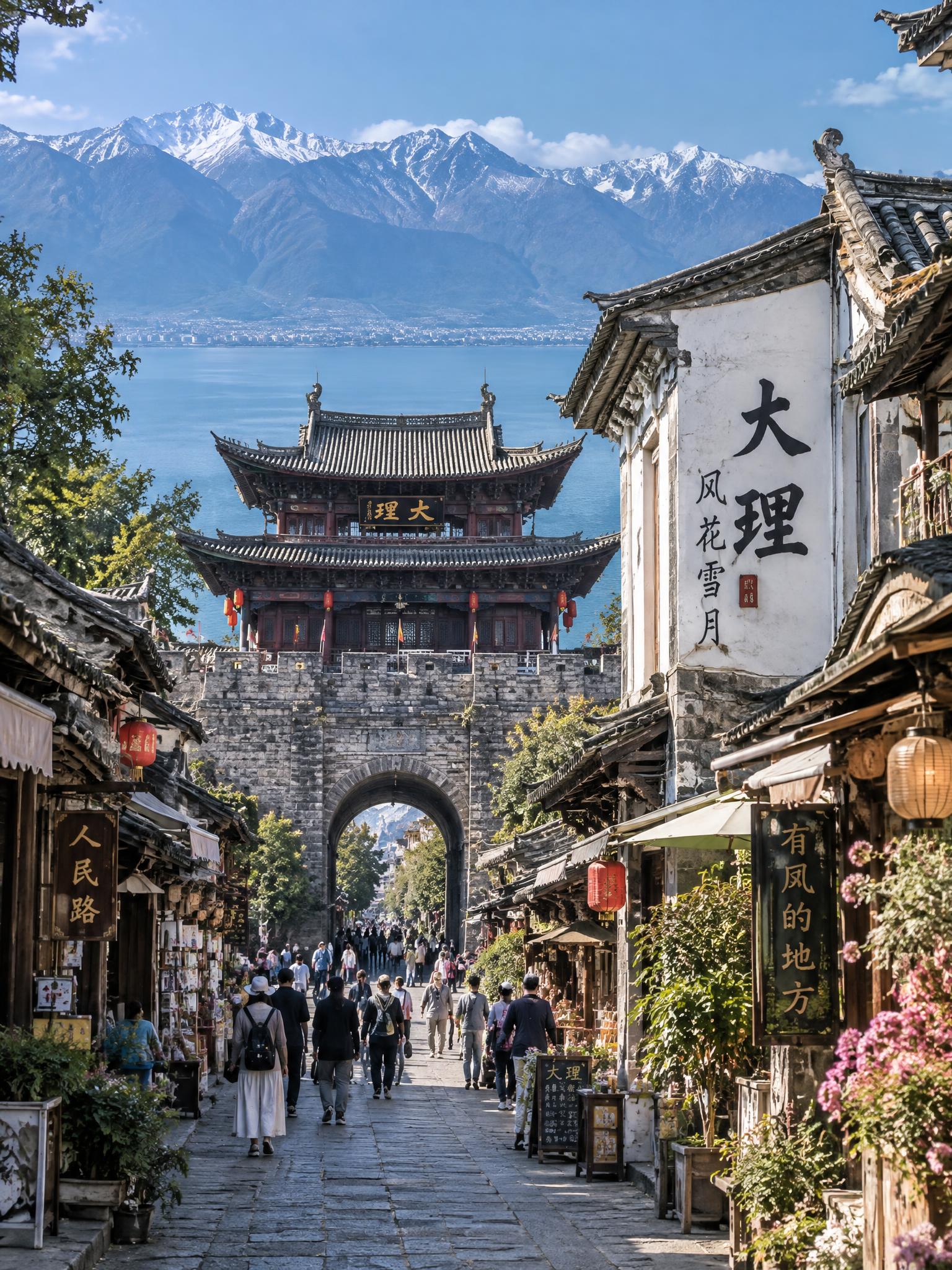 大理古城高清实拍风景图，风花雪月慢时光，大理古城城门，白族建筑… - 图片创意预览