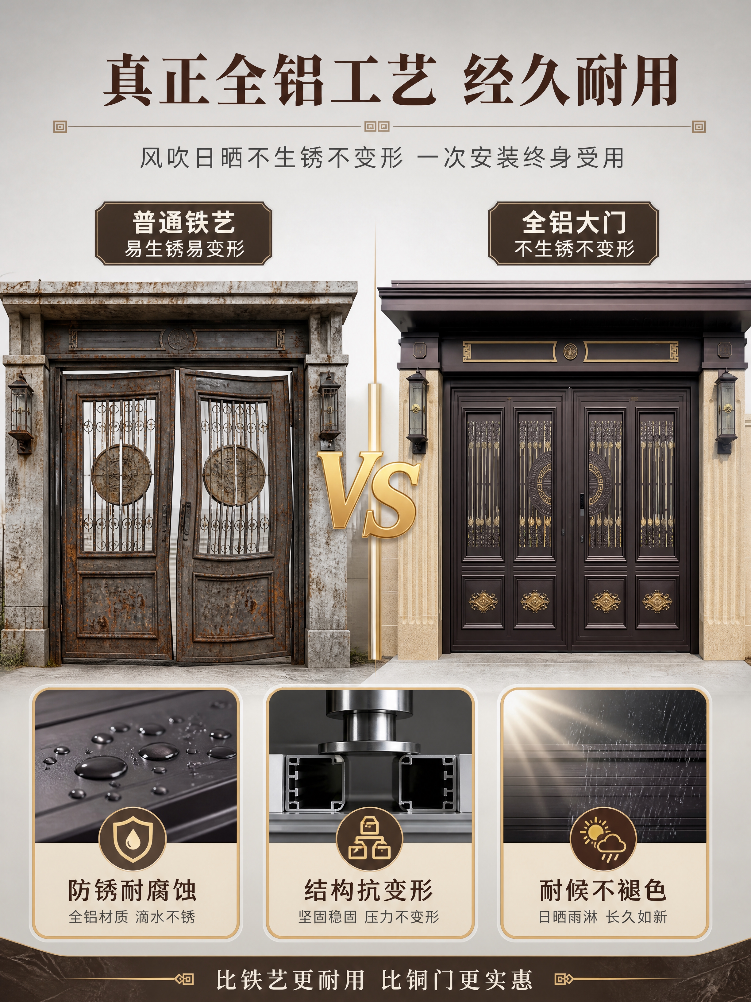 [商品] 使用【图1】徽府护卫铝艺新中式庭院门楼双开大门；保留… - 图片创意预览