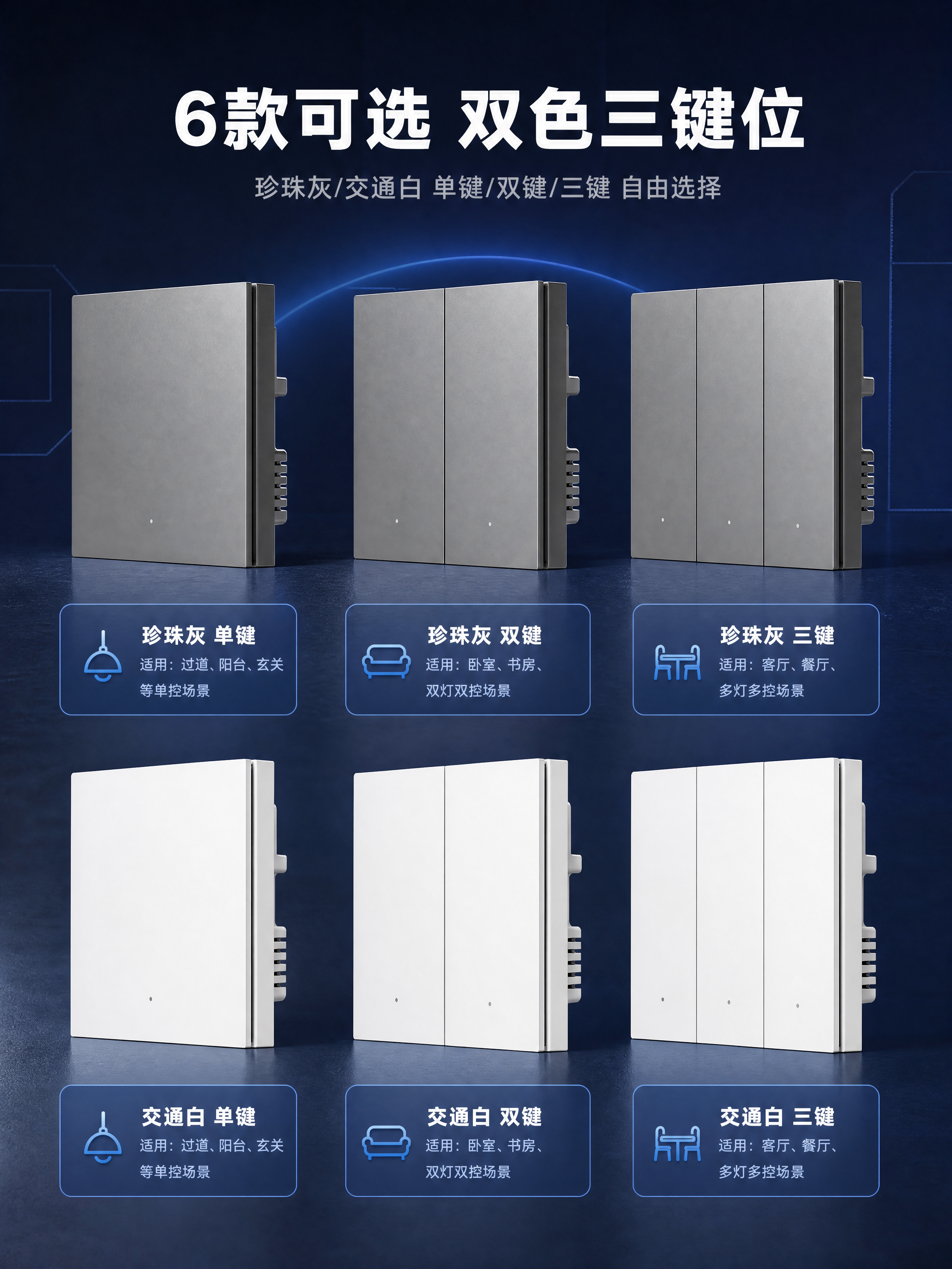 [商品] 使用【图1】交通白单键、【图2】交通白双键、【图3】… - 图片创意预览