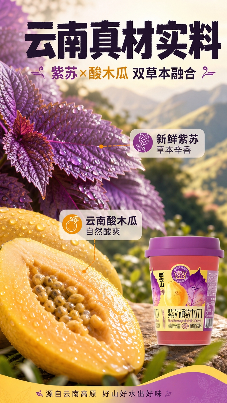 [商品] 使用【图1】季饮山紫苏酸木瓜杯装饮料；保留全部包装结… - 图片创意预览