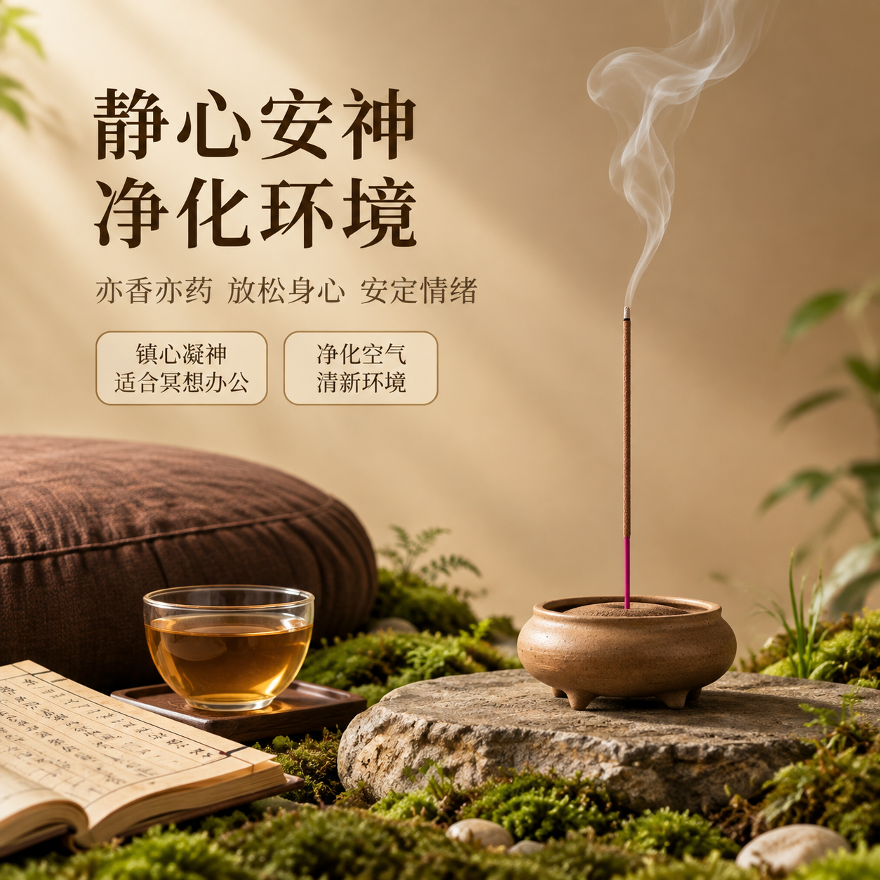 [主图-5] 功效体验卖点 静心安神 净化环境 冥想场景 [统… - 图片创意预览