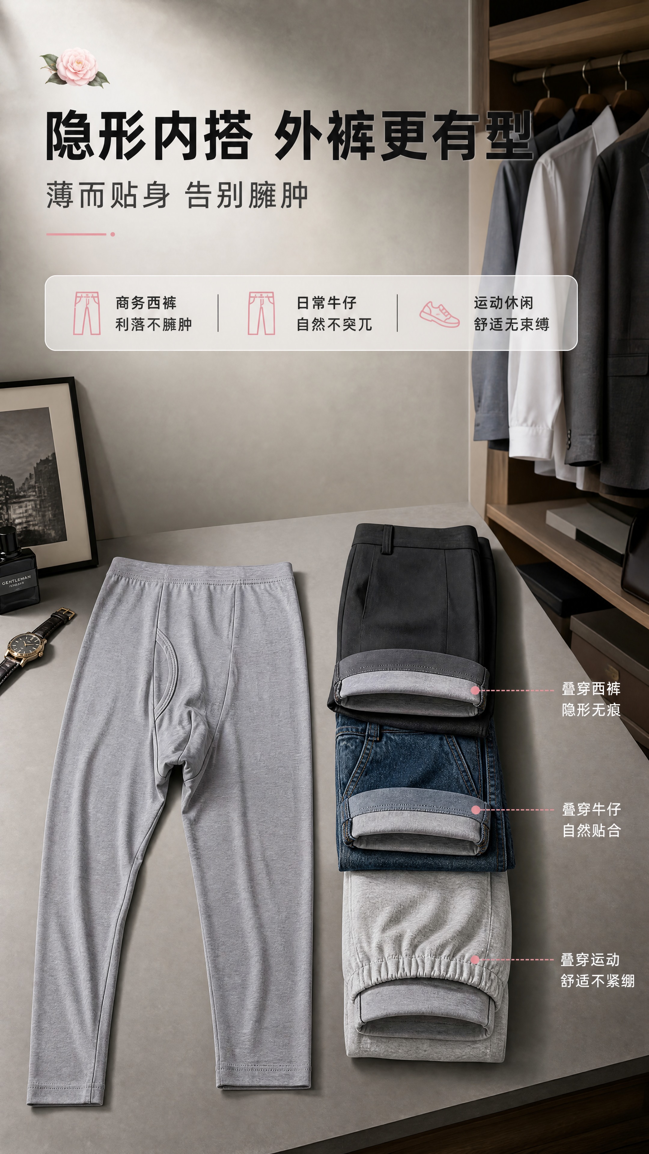 [商品] 使用【图1】灰色秋裤+【图10】多色款；保留秋裤版型… - 图片创意预览