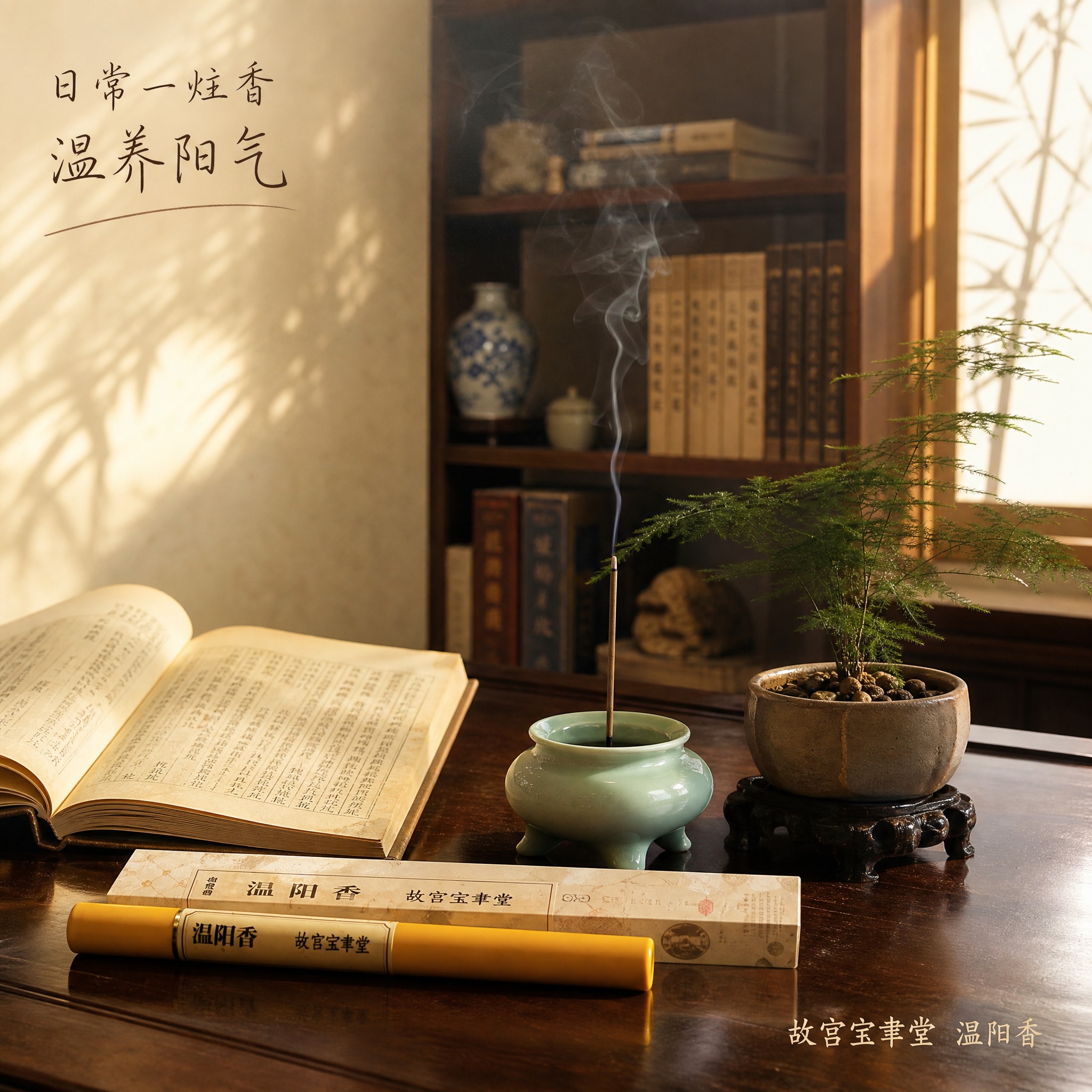 [主图-4] 使用场景图，展示温阳香在书房茶室中的日常使用场景… - 图片创意预览