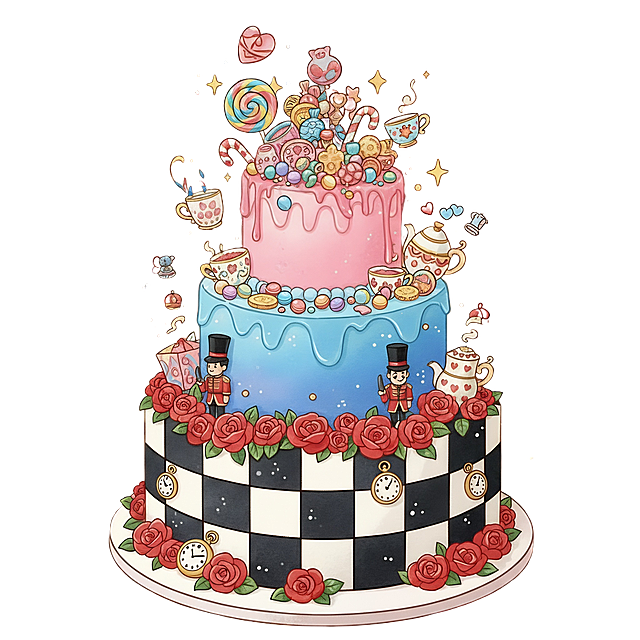 这个风格的三层蛋糕