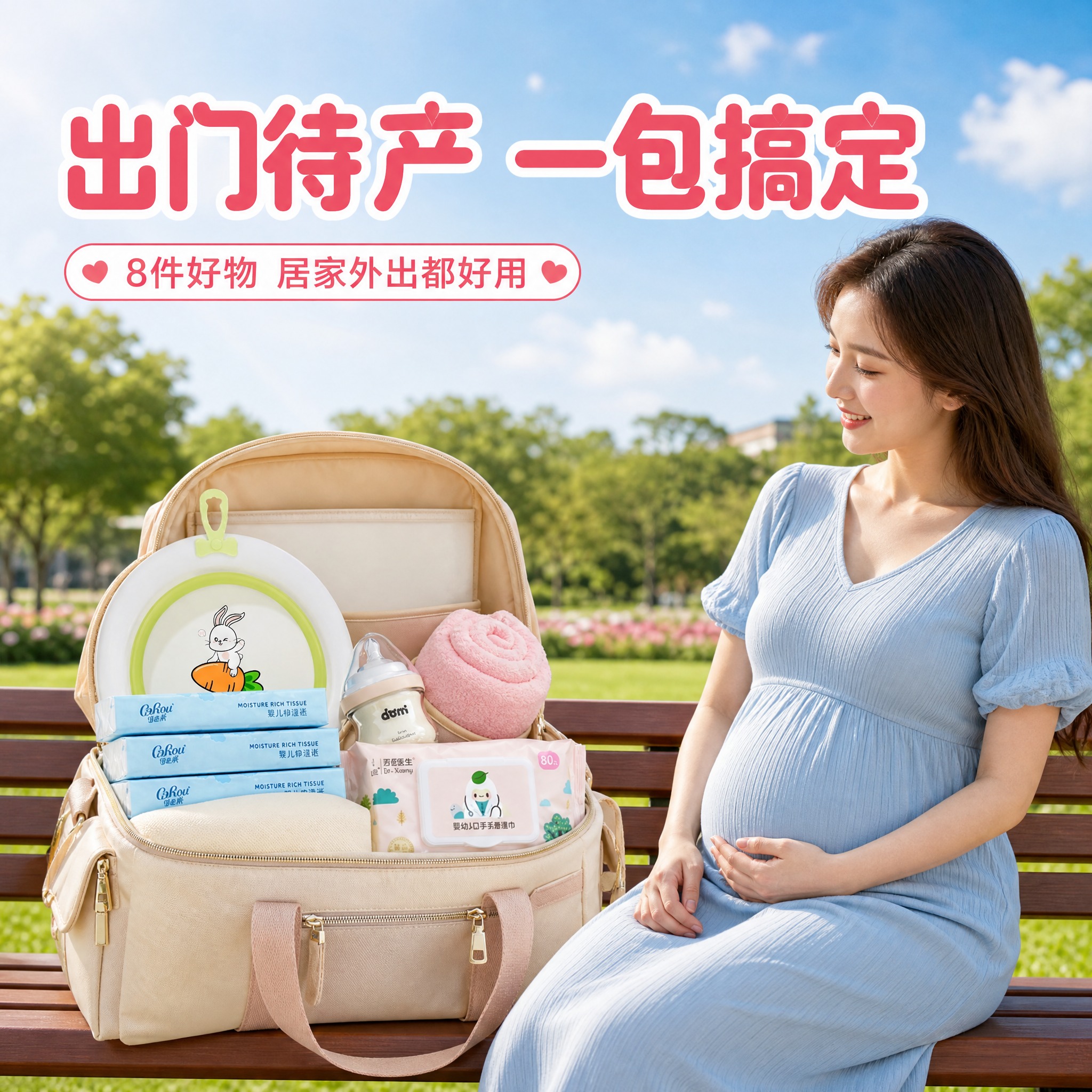 [主图-7] 迪达婴童孕妈礼包 出门便携妈咪包场景。 [统一基… - 图片创意预览