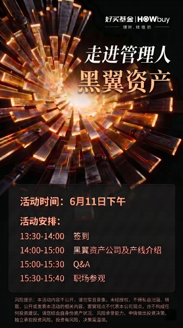 调整字体大小：让“走进管理人”字体小于“黑翼资产”，两者都使用斜体，调整两行左对齐，保持颜色位置和原图其他内容风格不变。预览效果