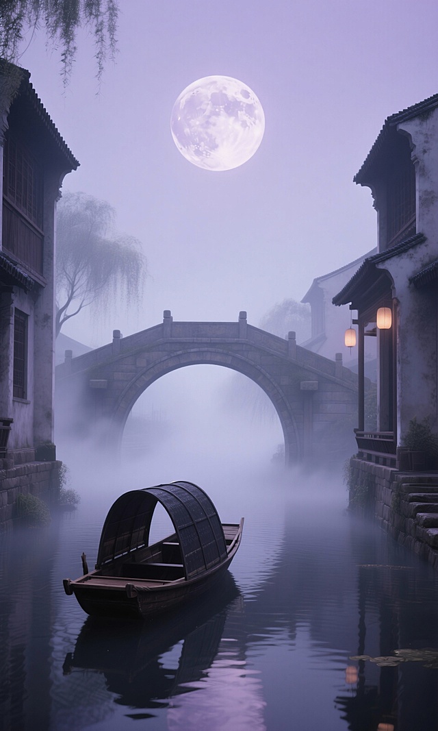 分析参考图，生成50张圆月的壁纸背景图。注意：每一张都是单独完整的图片，不要多张图拼接；每一张图中只能有一个月亮，不能有多个月亮同时存在。