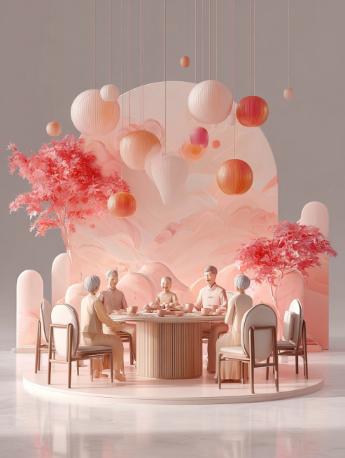 Minimalist modern fresh light luxury Nordic interior space, studio lighting, minimalist background,预览效果