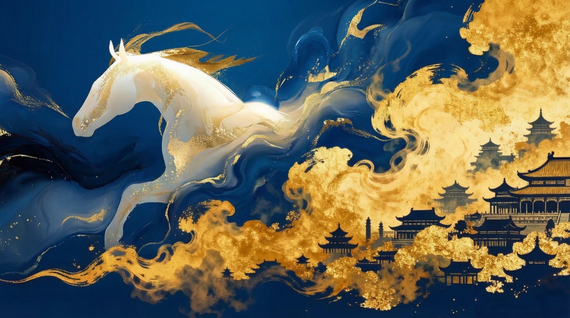 两图进行融合，去除文字，调整为蓝色系预览效果