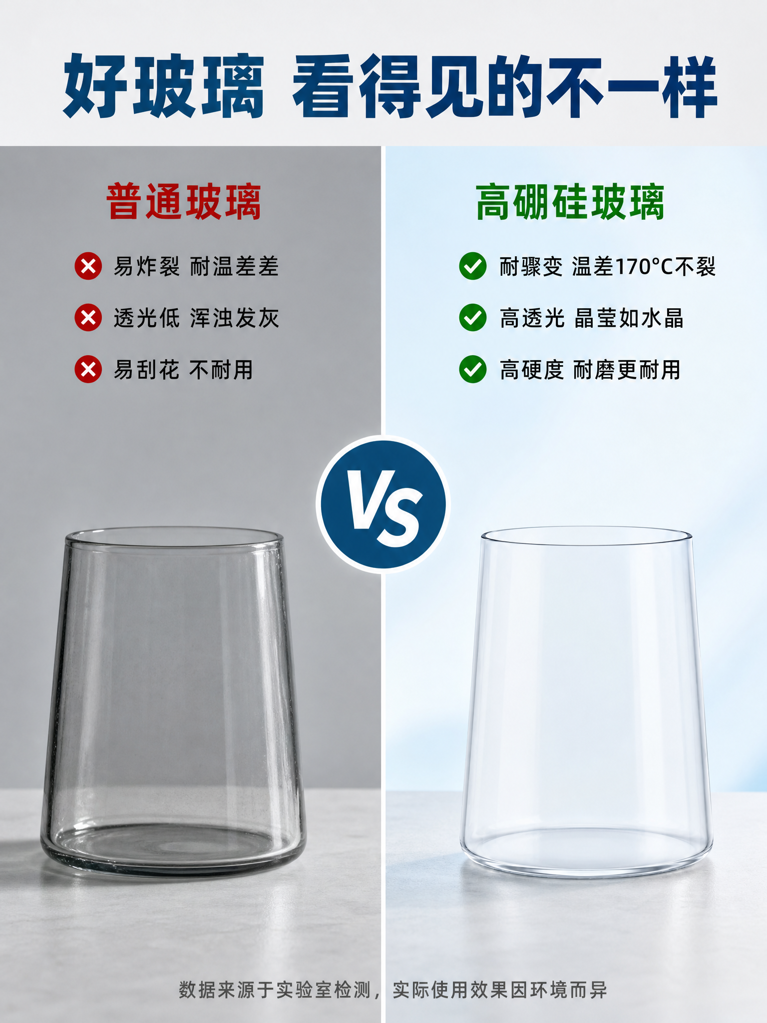 [第3张] 材质对比页-高硼硅玻璃与普通玻璃对比。本张使用【图… - 图片创意预览