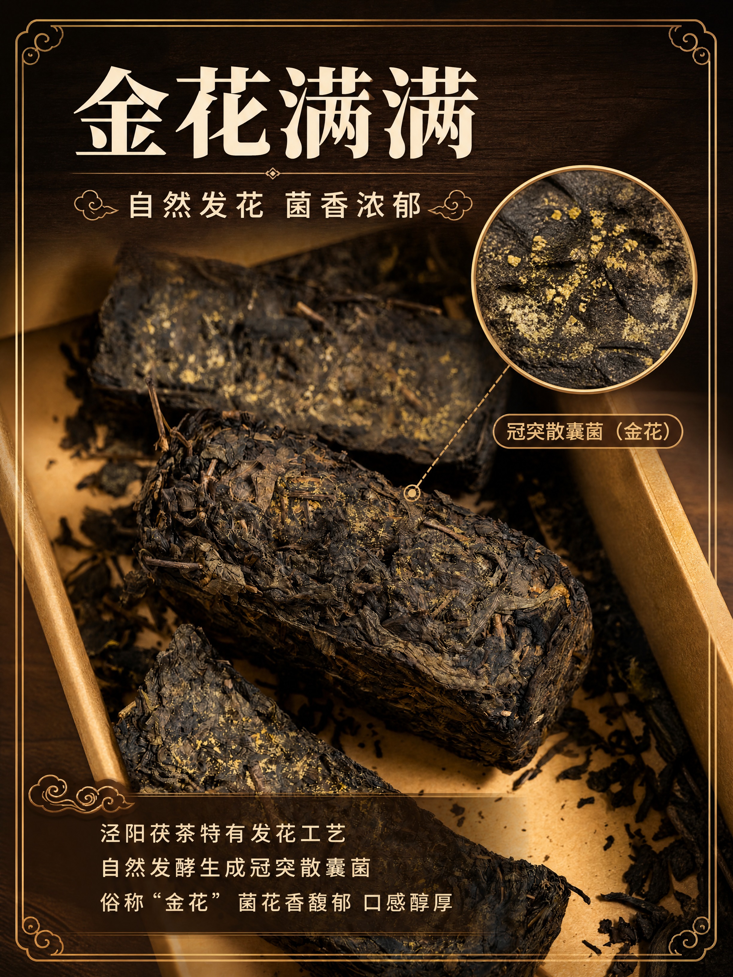 [商品] 使用【图2】用户提供的真实茯茶茶砖金花实拍图，保留茶… - 图片创意预览
