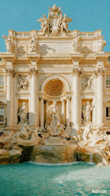 保持建筑的风格、时间、光线、布局完全不变，仅让下方的水面呈现真实自然的流动效果预览效果