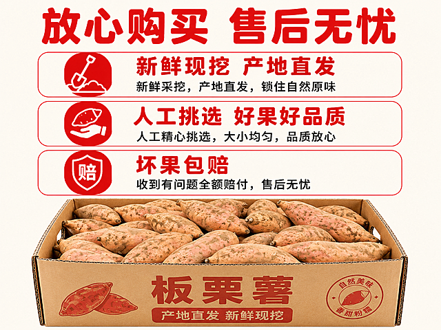 「图片1」「图片1」「图片1」「图片1」「图片1」「图片1」「图片1」「图片1」「图片1」生成一套详情页，商品名称为正宗粤西罗定特产黄心板栗薯，白皮的。适配 拼多多 平台，单图比例为 4:3 ，需求屏数为8张。
