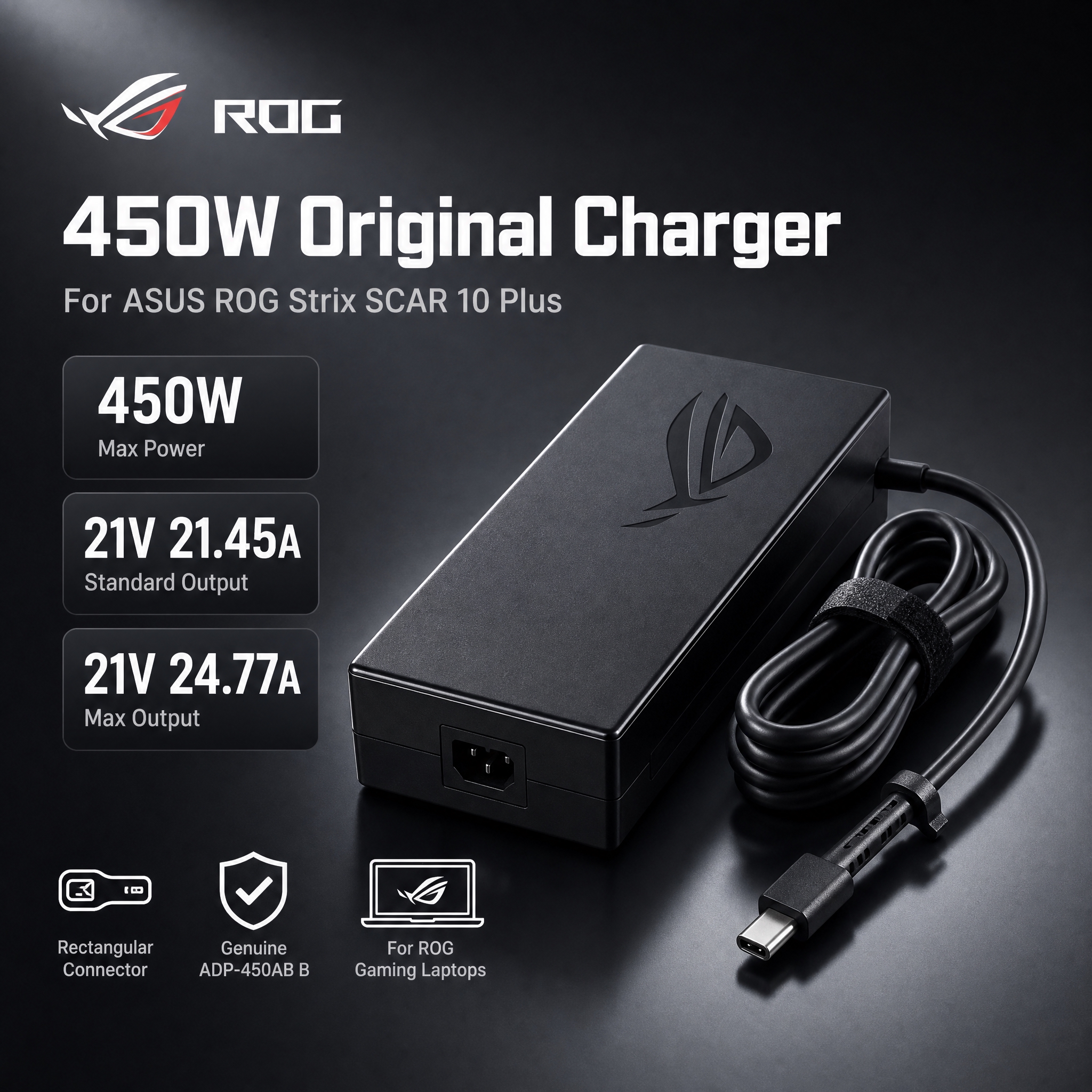 [单张主图] 华硕ROG 450W笔记本电源适配器ADP-45… - 图片创意预览