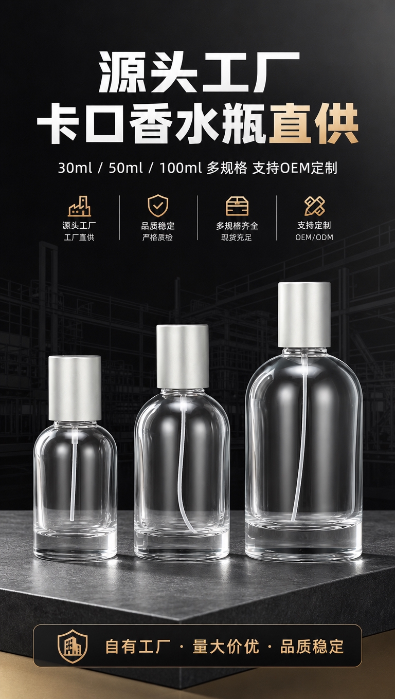 [商品] 使用【图4】三款透明玻璃卡口香水瓶全家福（30ml/… - 图片创意预览
