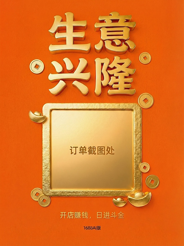 将图片调整为3:4比例，保持原有橙金配色、文字和装饰元素不变