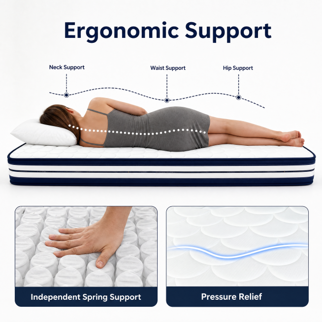 [Main Image 2] Ergonomic function display of the mattress. Keep the mattress appearance (physical st预览效果