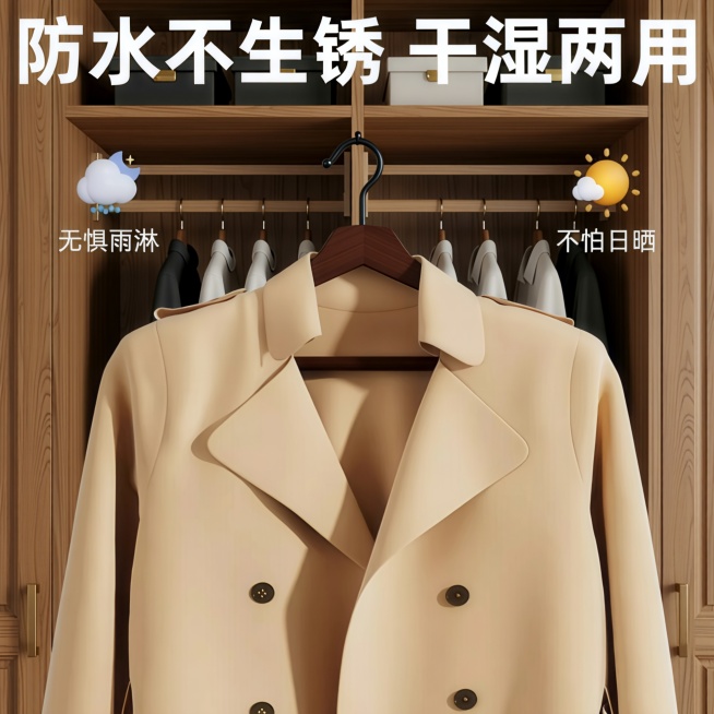 文字颜色换一下，背景换一下衣柜，产品放大，文案不变预览效果