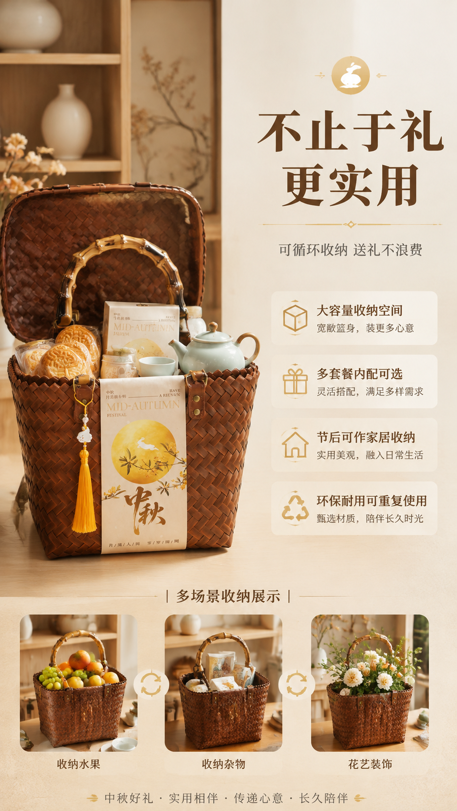 [商品] 使用【图1】中秋竹节提手编织伴手礼篮；保留竹节提手、… - 图片创意预览