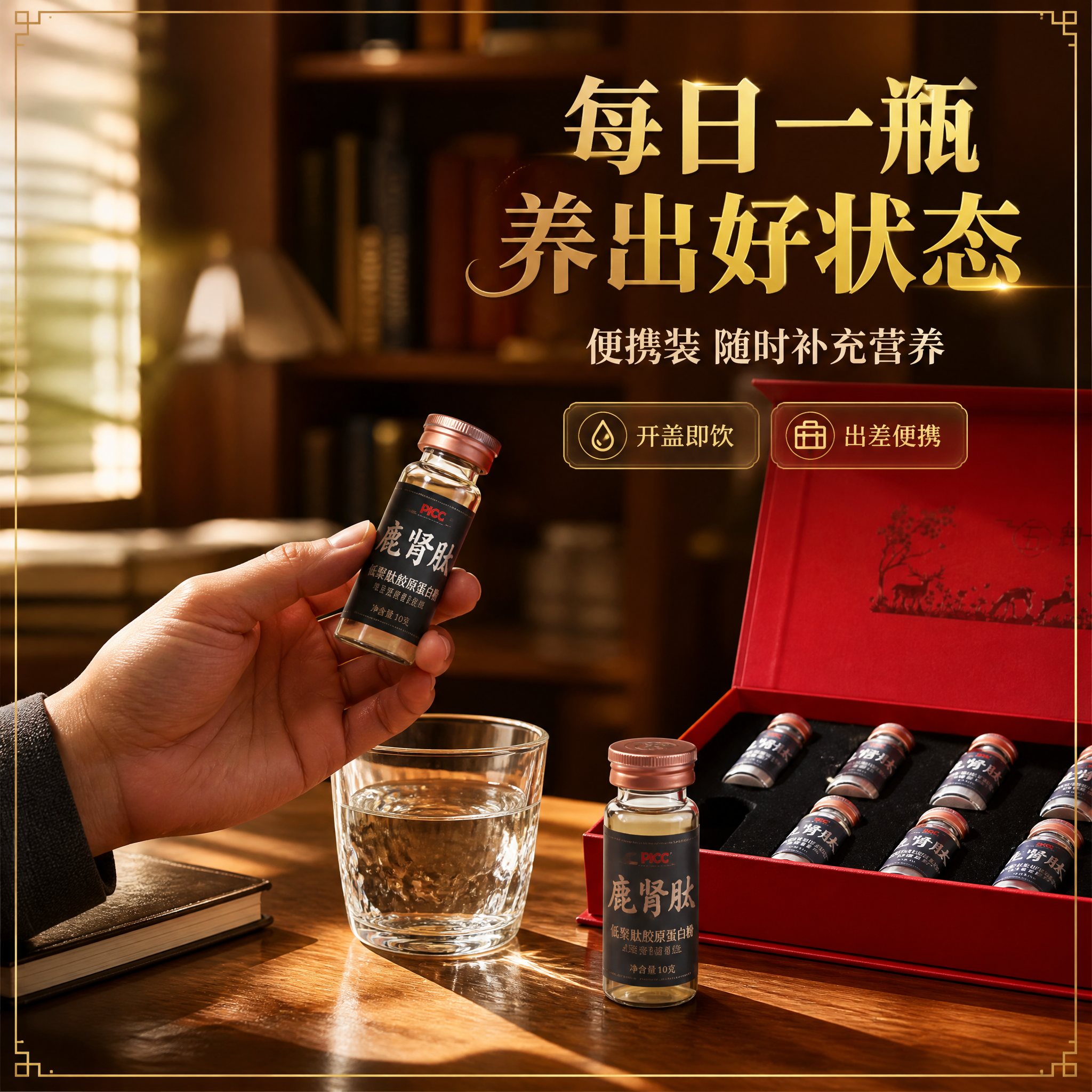 [主图-4] 鹿肾肽低聚肽胶原蛋粉礼盒装 日常滋补场景 生活方… - 图片创意预览