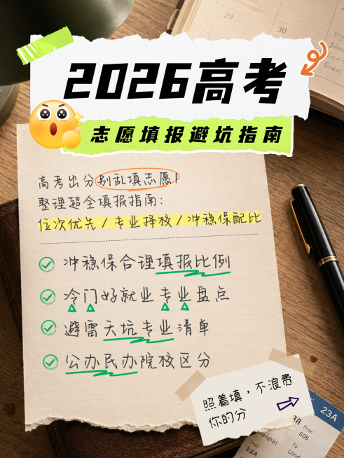 高考志愿填报指南手账实景风小红书封面预览效果